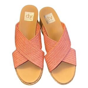 DV Dolce Vita Coral Woven Espadrille Wedge Sandals Size 7.5 Summer Slide Mules